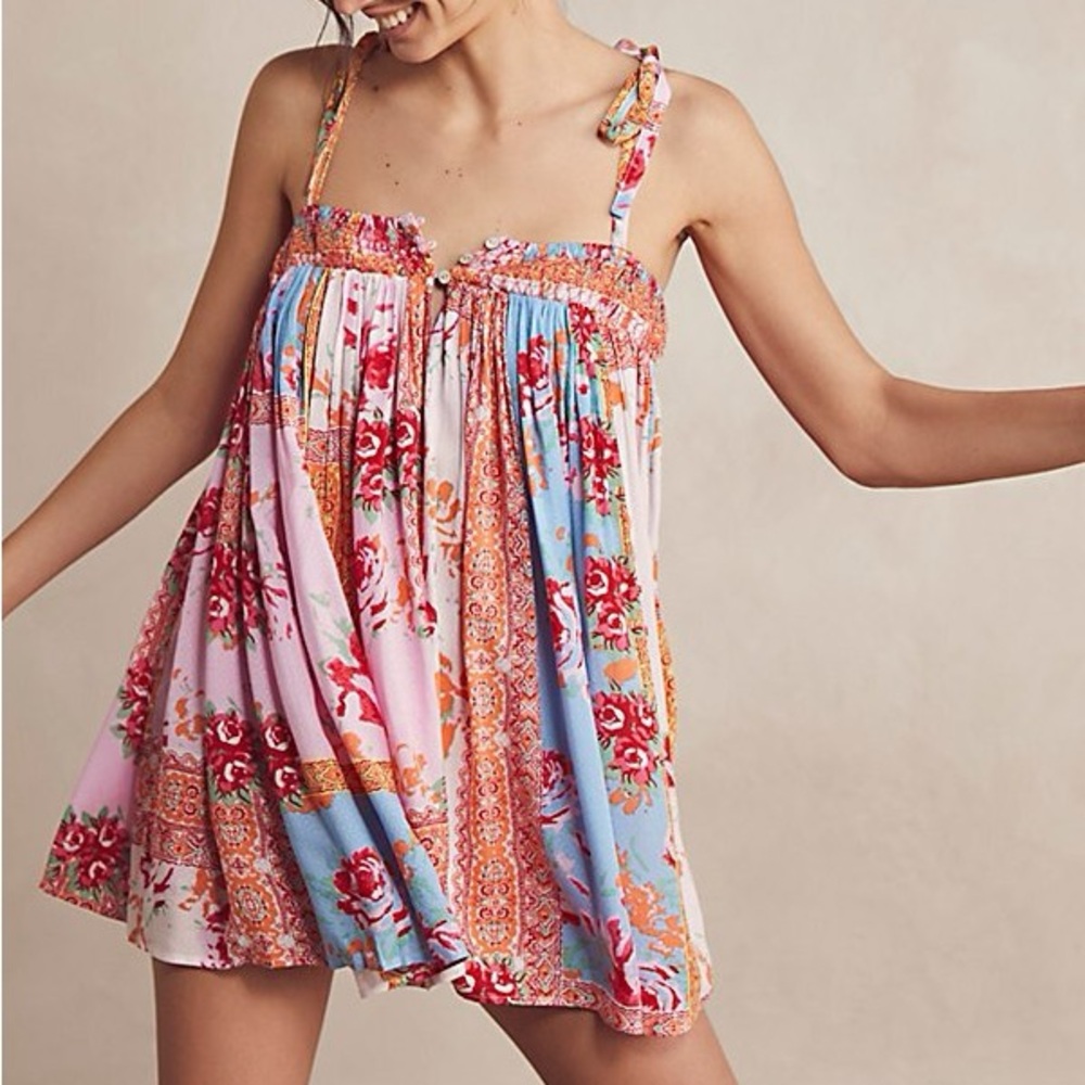 Free People Rule the World Romper in Bright Combo, Sz. S